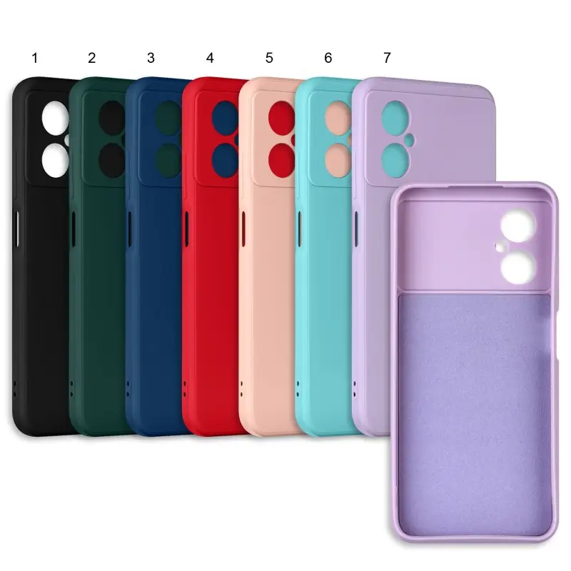 Чехол для Xiaomi Poco M4 цветной силикон