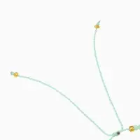 Браслет, длина 16 см, цв. голубой, золотой