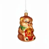 Ёлочная игрушка &laquo;Мишка с мёдом&raquo;, h=7.8 см