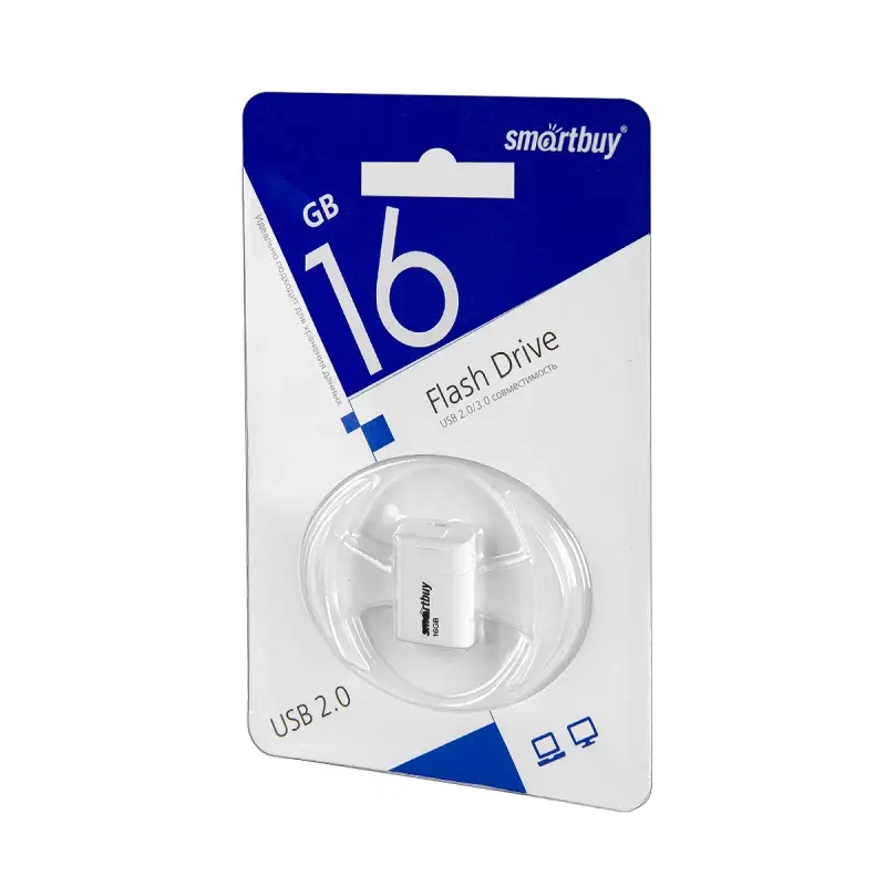 USB накопитель 16 GB USB 2.0 Smart Buy LARA White (SB16GBLARA-W)