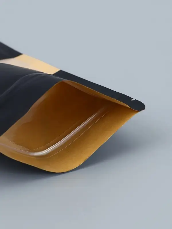 Пакет Zip-lock Крафт с прямоугольным окном, черный,12&times;20&times;4 см