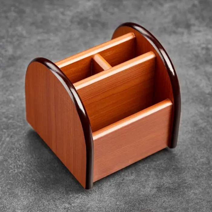 Органайзер 4 секции, на вращающейся подставке, под бук, 12&times;12&times;12 см