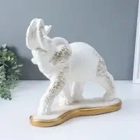 Копилка для денег &laquo;Слон индийский&raquo;, белый с золотом, 35&times;40&times;15 см