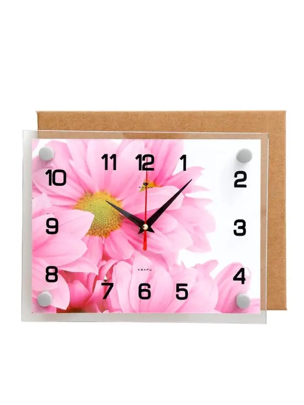 Часы настенные: Цветы, бесшумные, 20&times;26 см