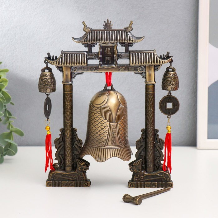 Колокол-гонг металл настольный  Колокол-гонг металл настольный "Драконы" 21,5х22х5 см