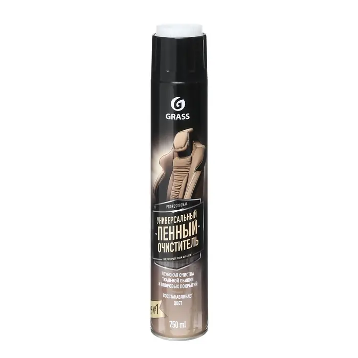 Очиститель салона Grass Multipurpose Foam Cleaner, пенный, 750 мл, аэрозоль, с щеткой Очиститель салона Grass Multipurpose Foam Cleaner, пенный, 750 мл, аэрозоль, с щеткой
