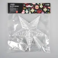 Светодиодная верхушка на ёлку &laquo;Звезда белая&raquo;, 16 см, 10 LED, от батареек ААх2, фиксинг, свечение красное