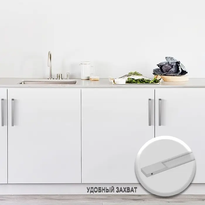 Ручка профильная мебельная торцевая CAPPIO RP101CH, м/о 128 мм, матовый хром, 4 шт.