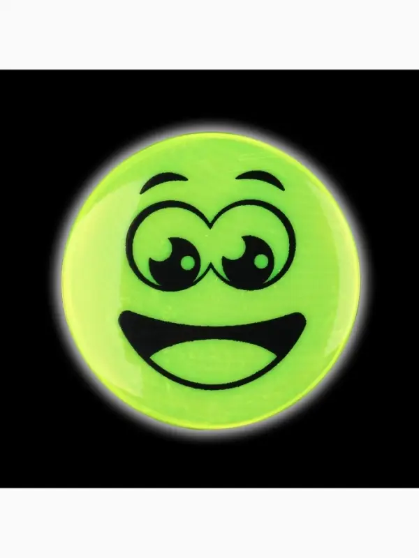 Светоотражающий значок &laquo;Удивлённый смайл&raquo;, d=5.8 см, жёлтый