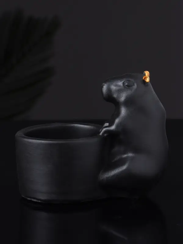 Подсвечник  Подсвечник "Капибара" 6х9 см, чёрный