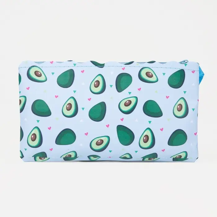 Косметичка на молнии, с ручкой, цвет белый/голубой