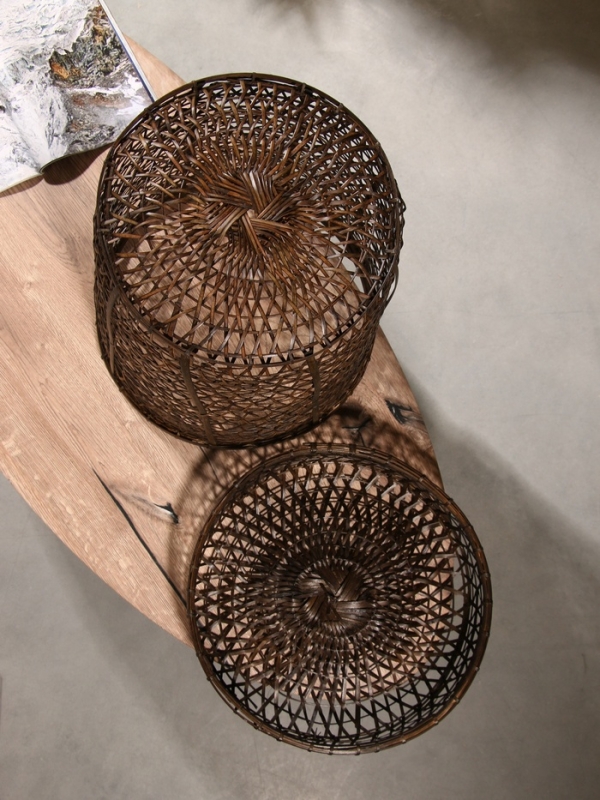 Корзина плетёная  Корзина плетёная "Баскет" бамбук 39х39х50см, тёмная