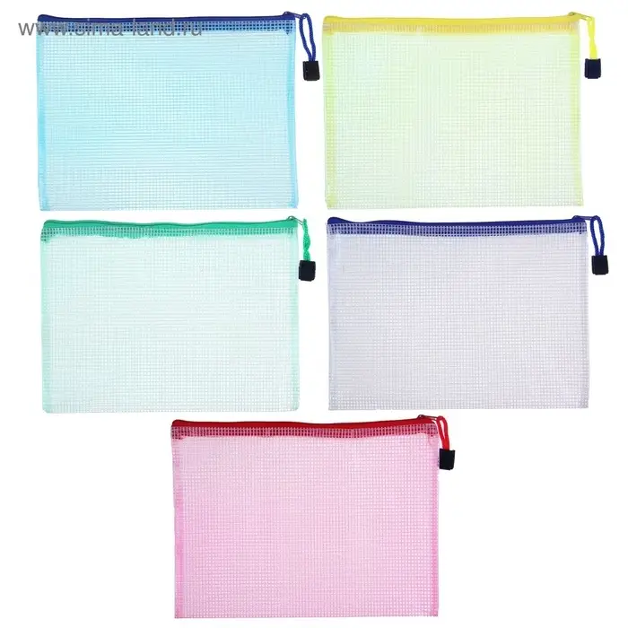 Папка-конверт на молнии Calligrata &laquo;Клеточка&raquo; А5, (240&times;170 мм), МИКС