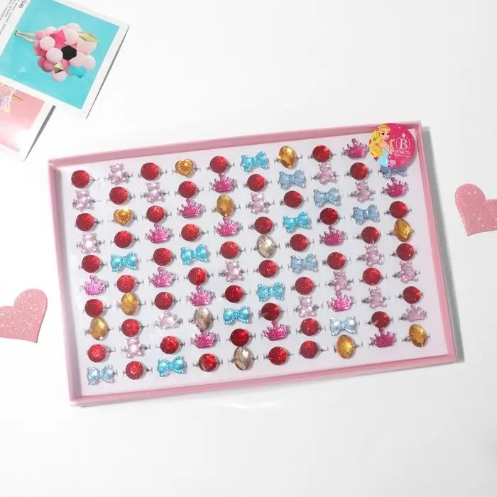 Кольцо детское «Выбражулька» радости, форма МИКС, цвет МИКС в серебре Кольцо детское «Выбражулька» радости, форма МИКС, цвет МИКС в серебре