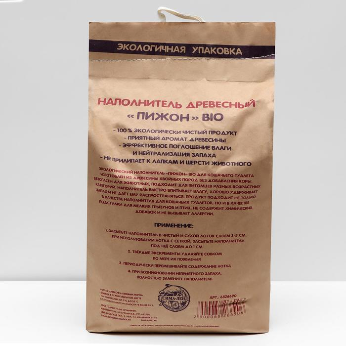 Наполнитель древесный Наполнитель древесный "Пижон" Bio, 15 л