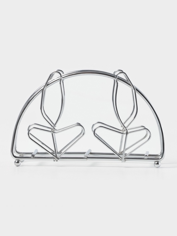 Салфетница Доляна «Розы», хром