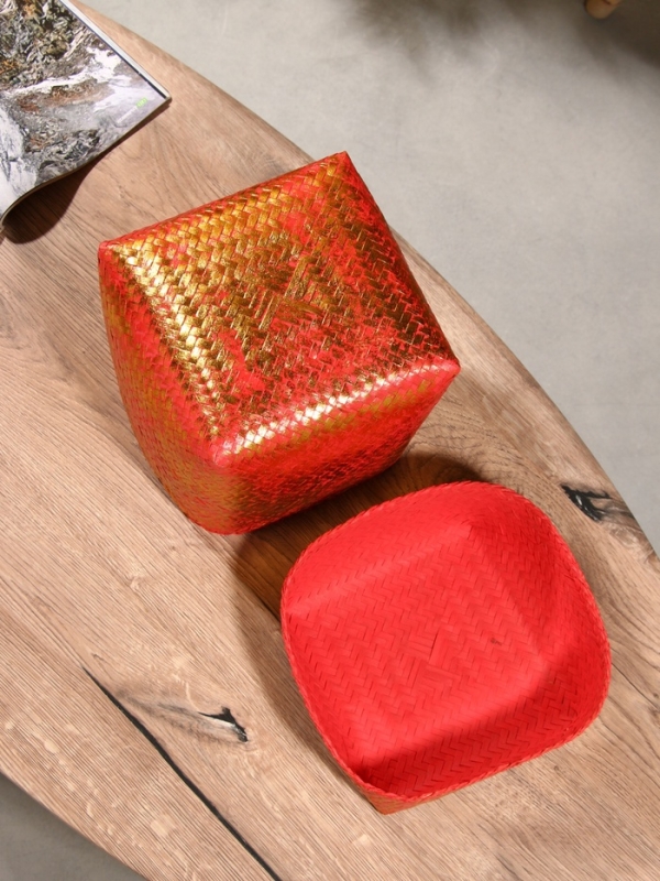 Корзинка плетеная Корзинка плетеная "Голден" 20х20х26 см, розовый