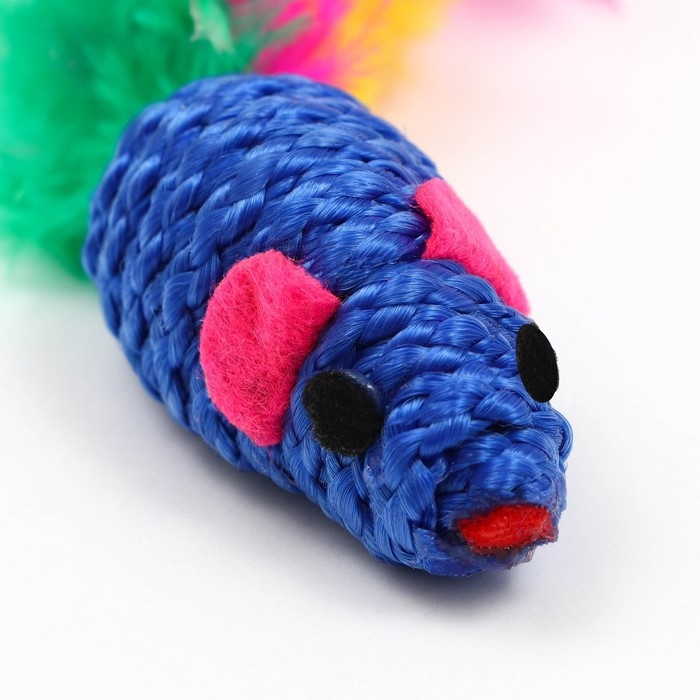 Мышь с пером, 4,5 см, синяя Мышь с пером, 4,5 см, синяя