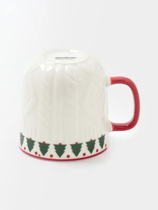 Кружка Доляна «Уютный новый год. Ёлка», 370 мл, фарфор, белая Кружка Доляна «Уютный новый год. Ёлка», 370 мл, фарфор, белая