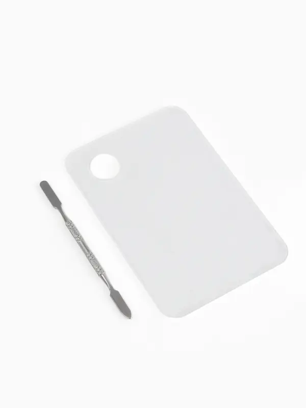 Палитра для смешивания лаков, 10&times;15 см, с шабером 15 см, прозрачная