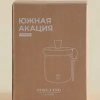 Банка для сыпучих продуктов SL Home &laquo;Южная акация&raquo;, 400 мл, 10.5&times;9&times;13 см, с ложкой, стекло, прозрачная