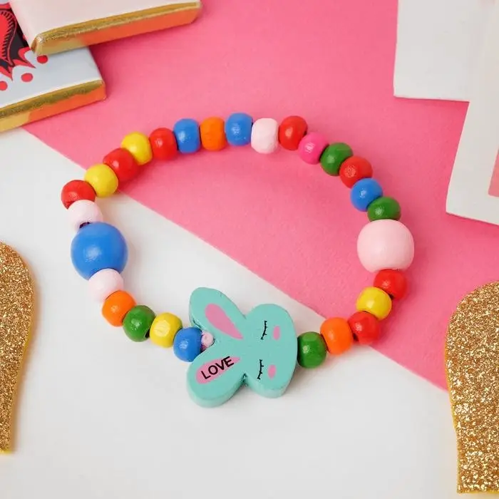 Браслет детский «Выбражулька» зайчик сонный на радуге, цвет МИКС Браслет детский «Выбражулька» зайчик сонный на радуге, цвет МИКС