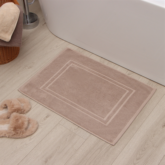 Коврик махровый Этель Classic, цв. бежевый, 50х70 см, 100% хлопок, 730 г/м2 Коврик махровый Этель Classic, цв. бежевый, 50х70 см, 100% хлопок, 730 г/м2