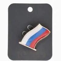 Брошь "Флаг России", триколор в золоте