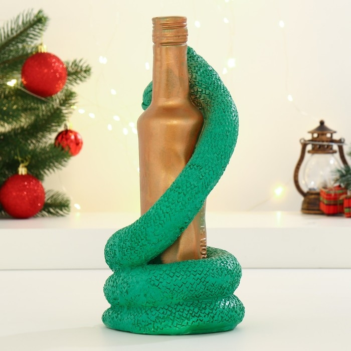 Копилка Копилка "Змея с бутылкой" зеленая, 30см