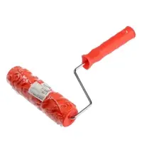 Валик декоративный ТУНДРА, резиновый, &laquo;розы&raquo;, рукоятка d=6 мм, 180 мм