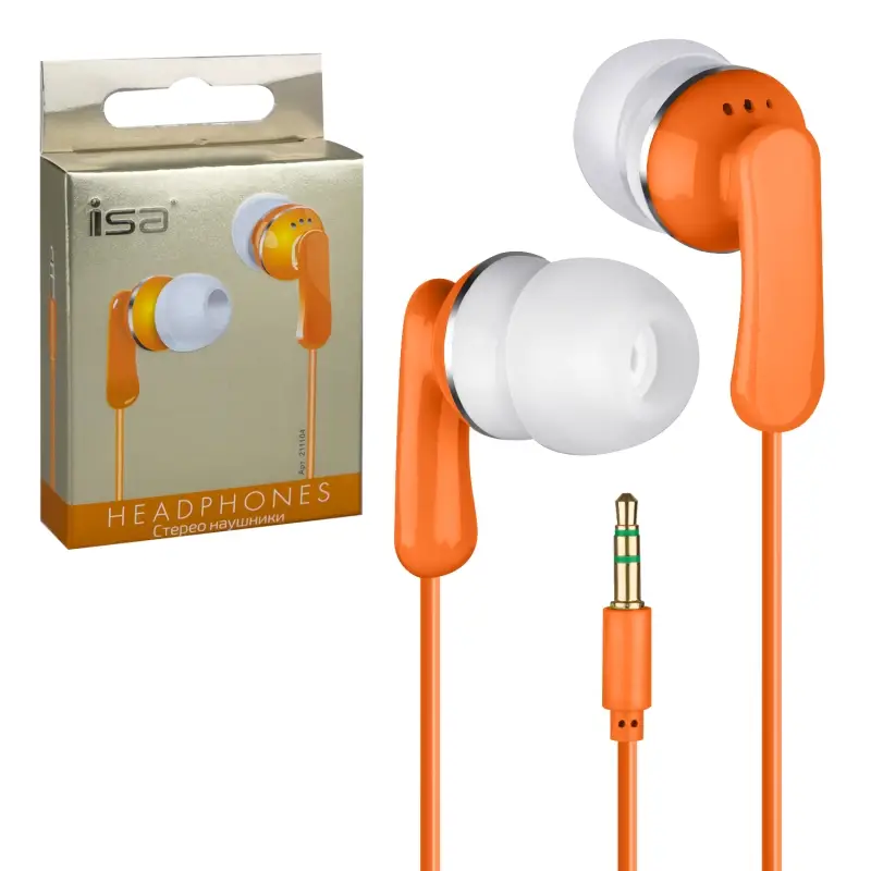 Наушники MP3 Extreme Bass ISA оранжевые Наушники MP3 Extreme Bass ISA оранжевые