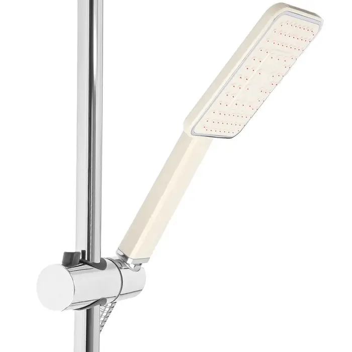 Душевая система ZEIN Z1002, тропическая и ручная лейка, шланги, стойка, мыльница, хром