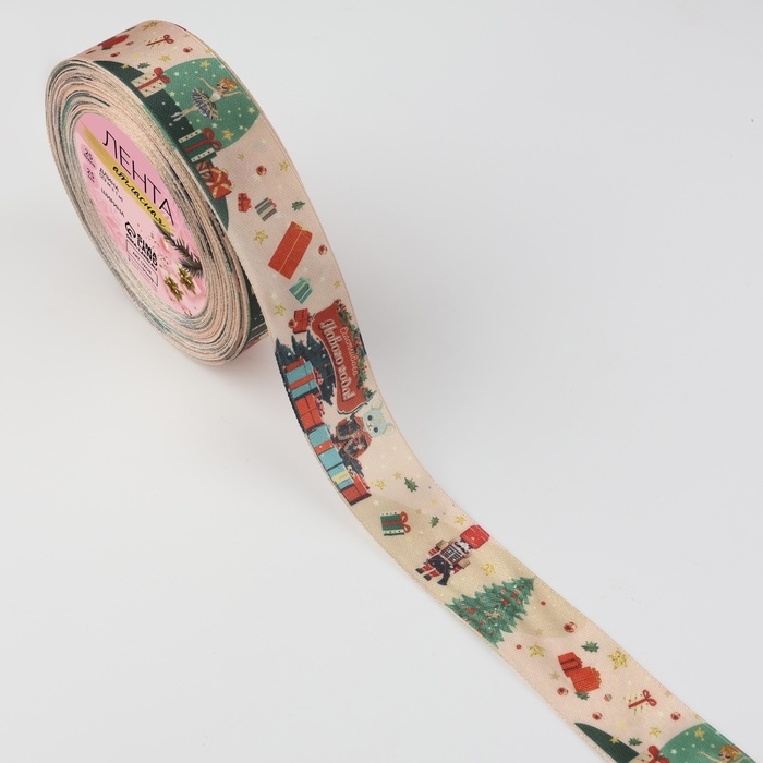 Лента атласная «Щелкунчик», 25 мм, 23 ± 1 м Лента атласная «Щелкунчик», 25 мм, 23 ± 1 м