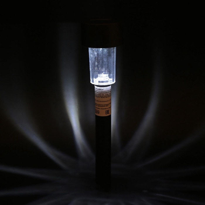 Садовый светильник на солнечной батарее «Цилиндр», 4.5×30×4.5 см, 1 LED, свечение белое