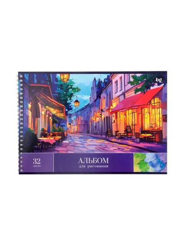 Альбом для рисования BG &laquo;Пейзажи&raquo; А4, 32 листа, на гребне, обложка из мелованного картона, МИКС