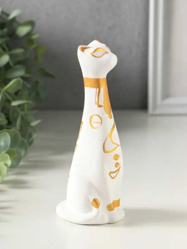 Фигурка керамика &laquo;Кот Египетский&raquo;, 15 см, белый