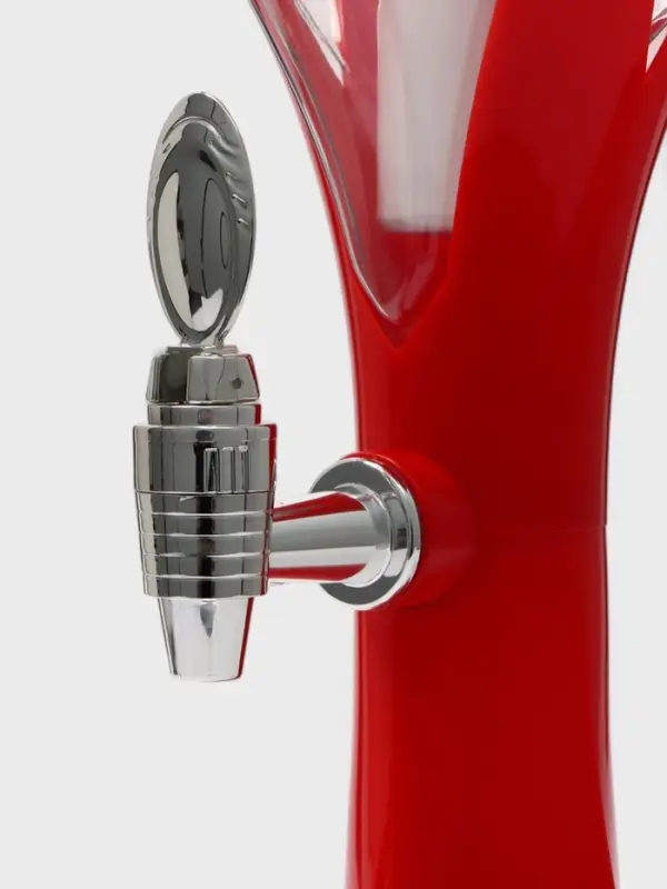 Башня пивная &laquo;Шар&raquo;, колба 3 л, ёмкость для льда, подсветка, пластик, красная