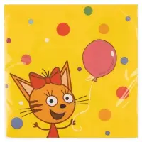 Сервировочные салфетки "Три Кота. Веселый День Рождения" 33*33 см, 20 шт.