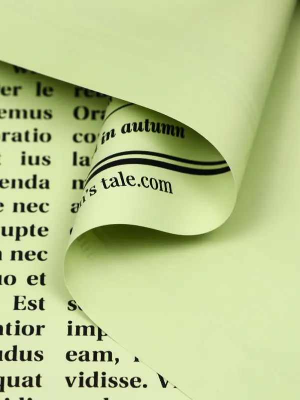 Плёнка флористическая &laquo;Газета любви&raquo;, светло-зелёный, 65 мкм, 50&times;57&plusmn;1 см