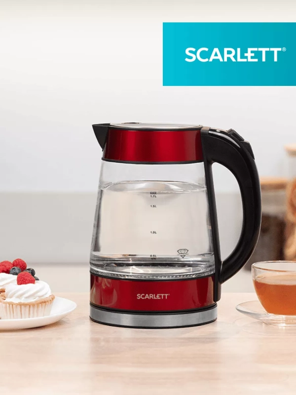 Чайник электрический стеклянный c подсветкой 1,7л Чайник электрический стеклянный c подсветкой 1,7л