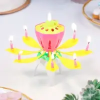 Свеча для торта музыкальная &laquo;Тюльпан&raquo;, жёлтая, 12&times;5 см