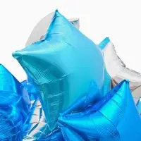 Воздушный шар фольгированный 18" "Звезды" цвет голубой, синий, серебро, набор 12 штук