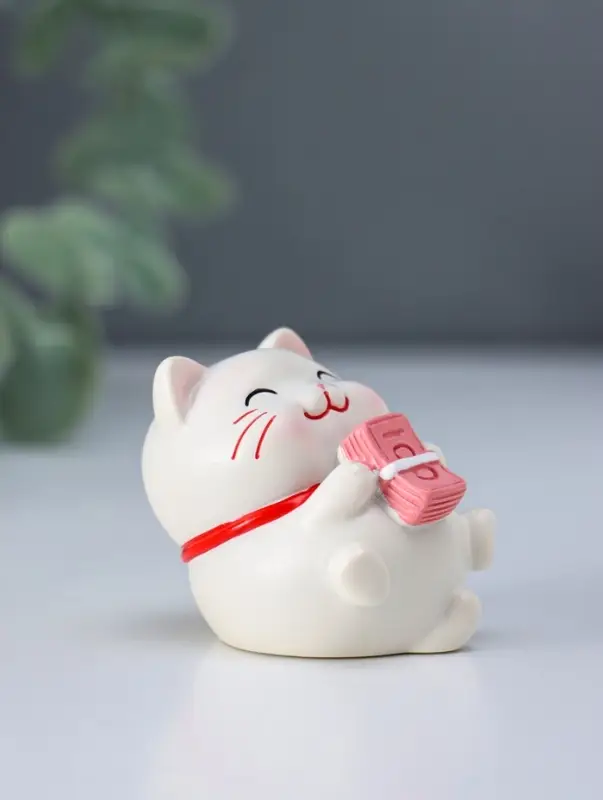 Сувенир полистоун "Манэки-нэко" набор 5 шт 4х4х4,5 см