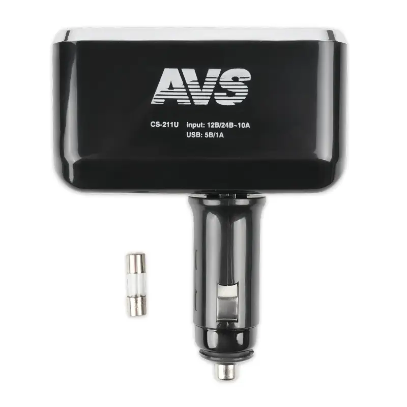 Разветвитель прикуривателя AVS 12/24 (на 2 выхода+USB) CS211U