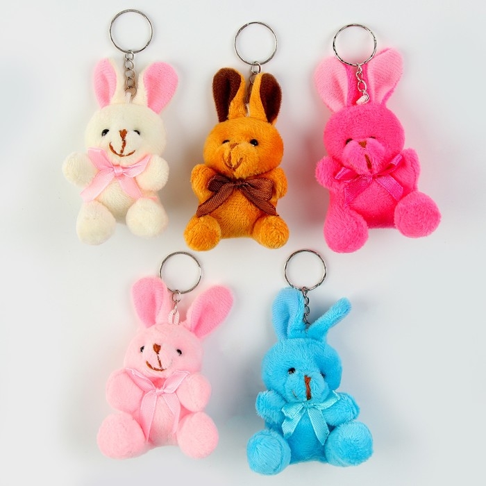 Мягкая игрушка «Кролик» на подвесе, 7 см, цвета МИКС Мягкая игрушка «Кролик» на подвесе, 7 см, цвета МИКС