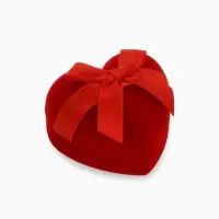 Футляр бархатный под серьги/кольцо &laquo;Сердце&raquo; с лентой, 6.2&times;6,2, цвет красный