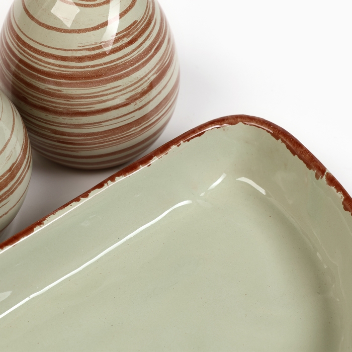 Набор для специй Набор для специй "Премиум Трио" солонка+перечница+подставка для зубочисток, мята