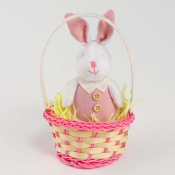 Мягкая игрушка «Зайка в костюме», цвет розовый Мягкая игрушка «Зайка в костюме», цвет розовый