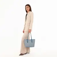 Сумка женская тоут на молнии, 30&times;11&times;25 см, голубая