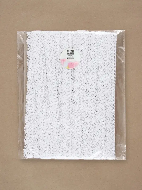 Кружево вязаное Арт Узор, 14 мм, 15&plusmn;1 м, белое